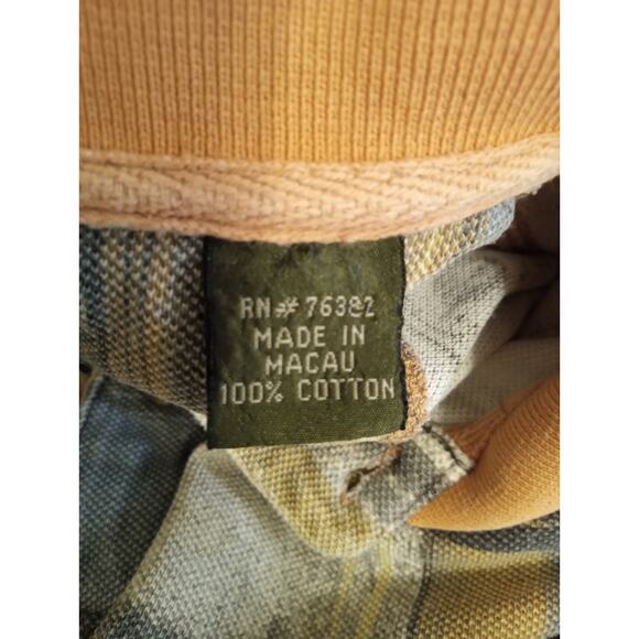 VTG 90s Timberland Mens Faded Check Pattern Heavyweight Knit Collared Polo SZ XL - Picture 5 of 8